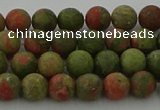 CRO1061 15.5 inches 6mm round matte unakite beads wholesale