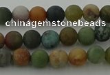 CRO1081 15.5 inches 6mm round matte Indian agate beads wholesale