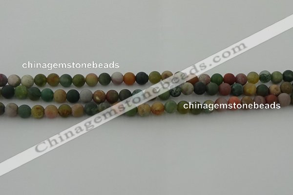 CRO1081 15.5 inches 6mm round matte Indian agate beads wholesale