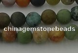 CRO1082 15.5 inches 8mm round matte Indian agate beads wholesale