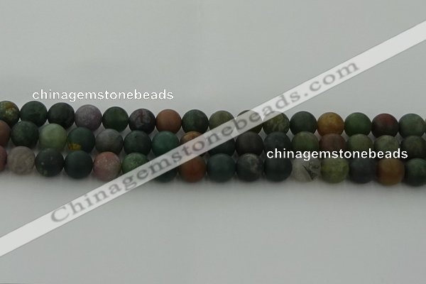 CRO1083 15.5 inches 10mm round matte Indian agate beads wholesale