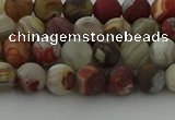 CRO1091 15.5 inches 6mm round matte laguna lace agate beads