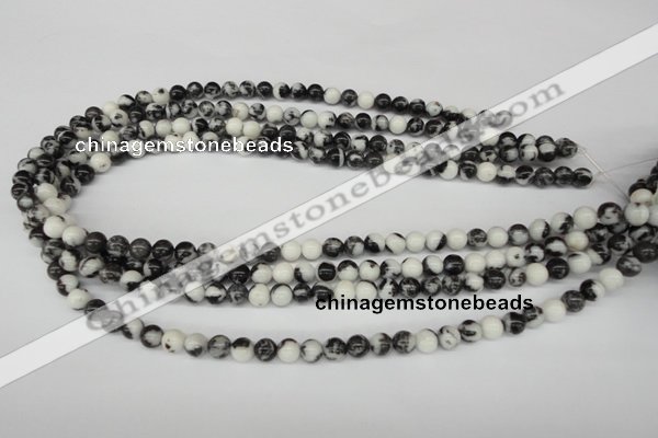 CRO11 15.5 inches 6mm round black & white jasper beads wholesale