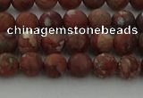 CRO1101 15.5 inches 6mm round matte pomegranate jasper beads