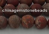 CRO1103 15.5 inches 10mm round matte pomegranate jasper beads