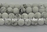 CRO1140 15.5 inches 4mm round matte white howlite beads