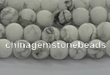 CRO1141 15.5 inches 6mm round matte white howlite beads