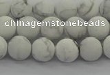 CRO1142 15.5 inches 8mm round matte white howlite beads