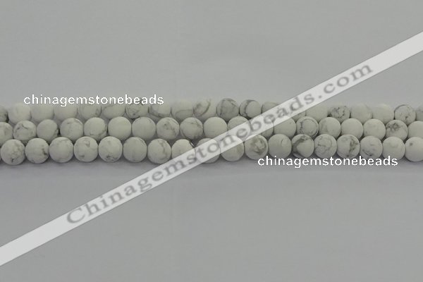 CRO1142 15.5 inches 8mm round matte white howlite beads