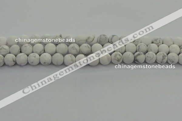 CRO1143 15.5 inches 10mm round matte white howlite beads