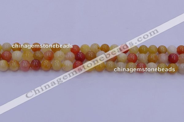 CRO1162 15.5 inches 8mm round golden silk jade beads wholesale