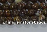 CRO1170 15.5 inches 4mm round fire lace opal gemstone beads