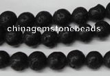 CRO118 15.5 inches 8mm round black lava beads wholesale