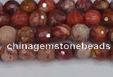 CRO1189 15.5 inches 6mm faceted round red porcelain beads