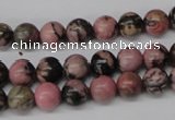 CRO121 15.5 inches 8mm round rhodonite gemstone beads wholesale