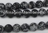 CRO130 15.5 inches 8mm round snowflake obsidian beads wholesale