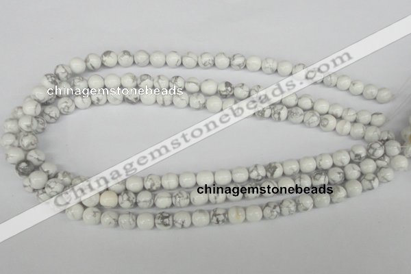 CRO132 15.5 inches 8mm round white howlite turquoise beads wholesale