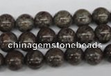 CRO139 15.5 inches 8mm round Chinese snowflake obsidian beads wholesale