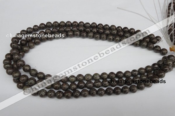 CRO139 15.5 inches 8mm round Chinese snowflake obsidian beads wholesale