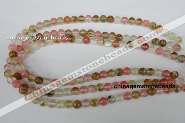 CRO158 15.5 inches 8mm round volcano cherry quartz beads wholesale