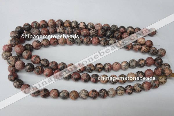 CRO180 15.5 inches 10mm round red leopard skin jasper beads wholesale