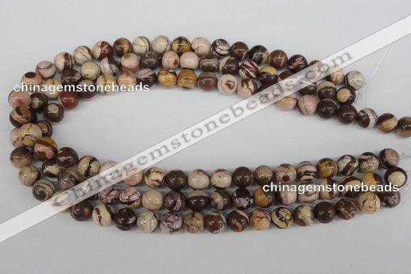 CRO187 15.5 inches 10mm round zebra jasper beads wholesale