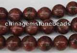 CRO193 15.5 inches 10mm round sesame red jasper beads wholesale