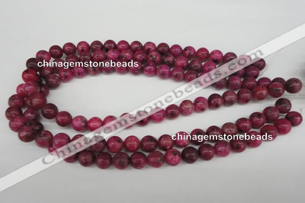 CRO194 15.5 inches 10mm round dyed kiwi stone beads wholesale