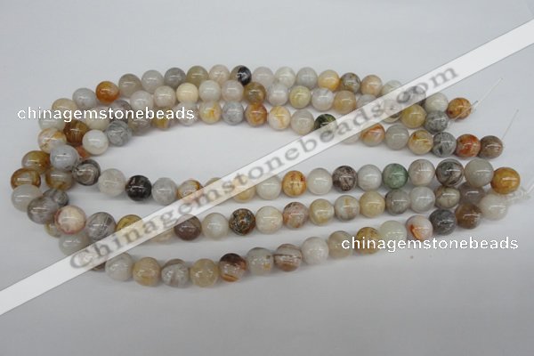 CRO199 15.5 inches 10mm round bamboo leaf agate beads wholesale