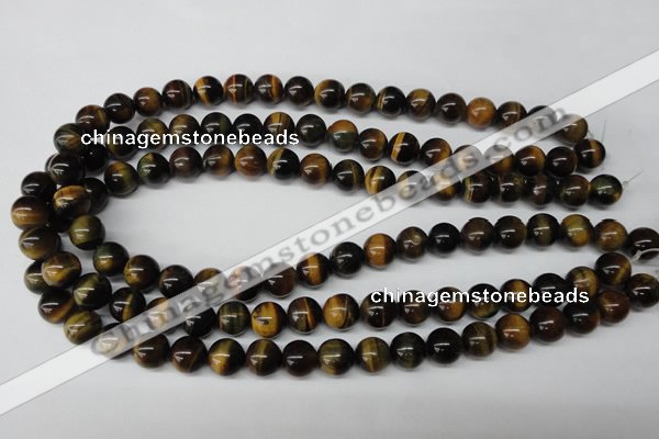 CRO217 15.5 inches 10mm round yellow & blue tiger eye beads wholesale