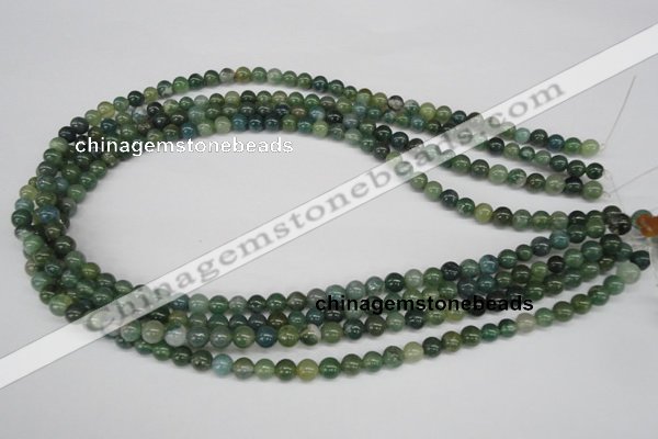 CRO22 15.5 inches 6mm round moss agate gemstone beads wholesale