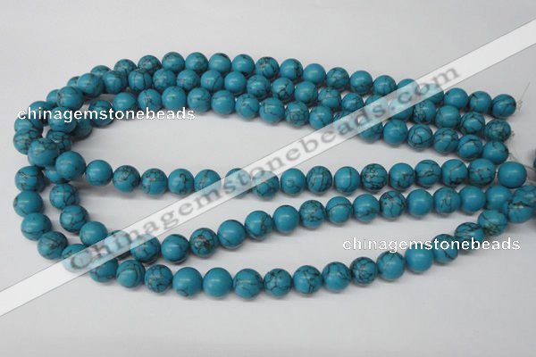 CRO226 15.5 inches 10mm round synthetic turquoise beads wholesale