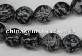 CRO284 15.5 inches 12mm round snowflake obsidian beads wholesale