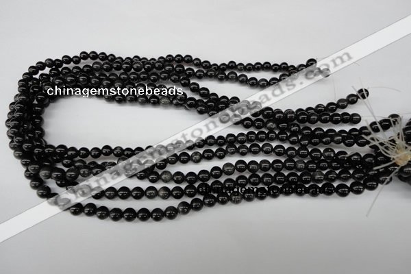 CRO32 15.5 inches 6mm round black obsidian gemstone beads wholesale
