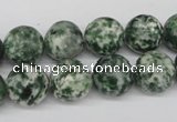 CRO348 15.5 inches 12mm round green spot gemstone beads wholesale