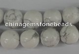 CRO364 15.5 inches 12mm round white howlite turquoise beads wholesale