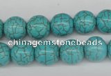 CRO365 15.5 inches 12mm round synthetic turquoise beads wholesale