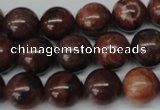 CRO382 15.5 inches 14mm round red picture jasper beads wholesale