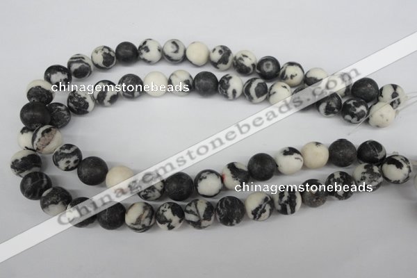 CRO386 15.5 inches 14mm round black & white jasper beads wholesale