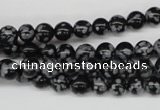 CRO39 15.5 inches 6mm round snowflake obsidian beads wholesale