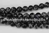 CRO39 15.5 inches 6mm round snowflake obsidian beads wholesale