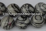 CRO408 15.5 inches 14mm round black water jasper beads wholesale