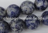 CRO424 15.5 inches 16mm round blue spot gemstone beads wholesale