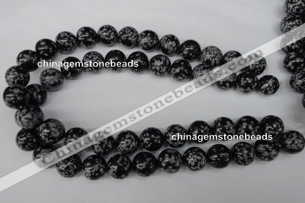 CRO426 15.5 inches 16mm round snowflake obsidian beads wholesale