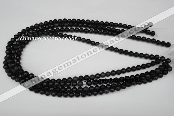 CRO43 15.5 inches 6mm round black stone beads wholesale