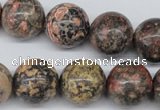 CRO446 15.5 inches 16mm round red leopard skin jasper beads wholesale