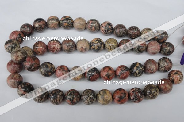 CRO446 15.5 inches 16mm round red leopard skin jasper beads wholesale