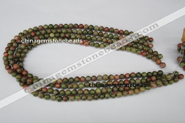 CRO45 15.5 inches 6mm round unakite gemstone beads wholesale