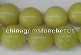 CRO454 15.5 inches 16mm round lemon jade beads wholesale