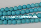 CRO47 15.5 inches 6mm round synthetic turquoise beads wholesale